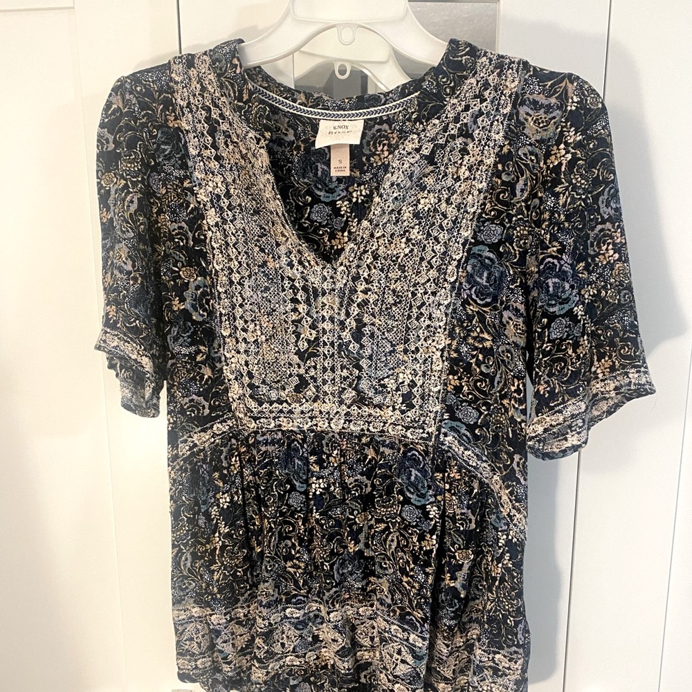 KNOX ROSE  short sleeve floral printed top